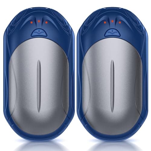 AI Hand Warmers Rechargeable 2 Pack, 20Hrs Long Safe Heat, AI Smart Chips Electric Hand Warmers, Portable Pocket Heater, Gifts for Christmas, Outdoor, Golf, Hunting, Camping Accessories -Blue Grey