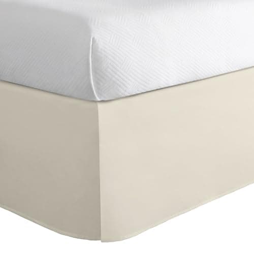 Today’s Home Classic Tailored Bed Skirt Dust Ruffle, Cotton Blend Design, 14" Drop Length, Full, Buttercream