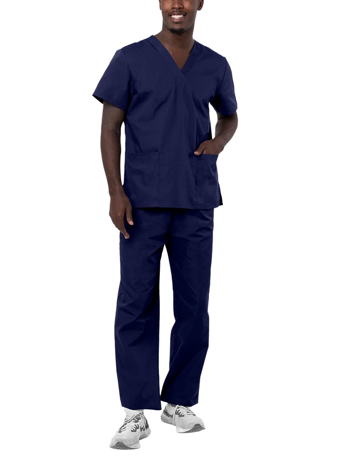 Adar Uniforms, Universal Unisex Scrubs - Unisex Drawstring Scrub Set - 701 - Navy - XL