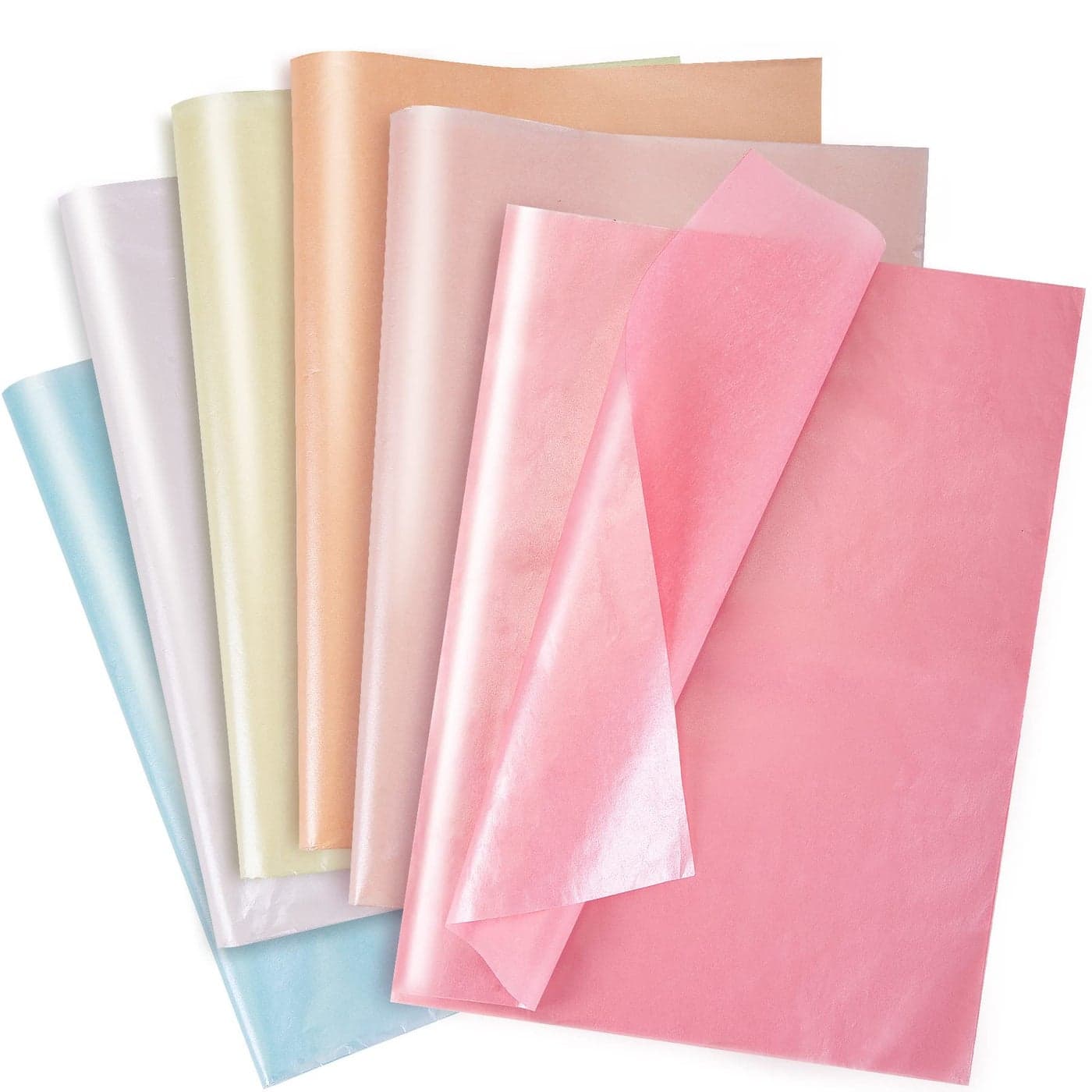 Larcenciel 60 Sheets Tissue Paper 6 Metallic Colors Tissue Paper for Gift Bags and Wrapping Glitter Wrapping Tissue Bulk Pastel Gift Wraps for Holiday Birthday Party Decor Weddings Baby Shower