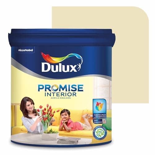 Dulux Promise Interior Emulsion Paint (1L, Apple White) | Wall paint with Chroma Brite Technology for brighter longer-lasting colors | Rich finish | Anti-chalk | Water-based | 3-year warranty