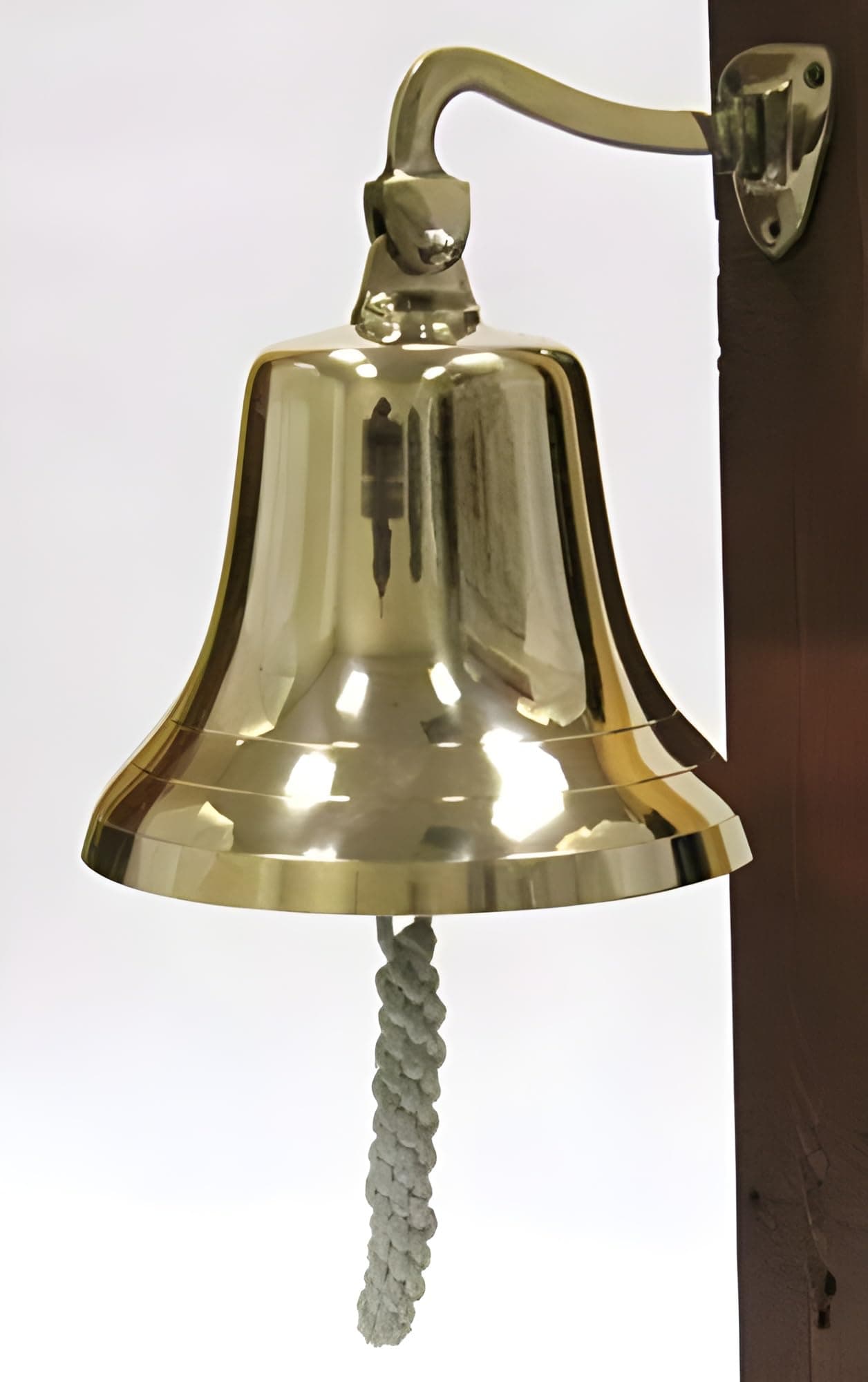 Enormous Wall Hanging Ship Bell with Rope Polished Dinner Bell Tip Bell IndoorOutdoor Nautical Decoration Bells Variety with Mounting Hardware Bracket Ship Boat Maritime Decor 10 Brass