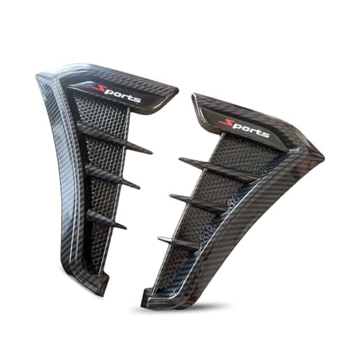 Yidcidu 2PCS Car Fender Side Vents TPU ScratchResistant ImpactResistant Shark Gill Air Flow Grille SelfAdhesive Sporty Vehicle Exterior Trim Modification Kit Universal for Most Cars Carbon
