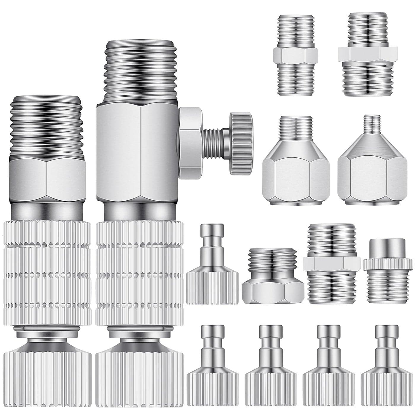 14 Pieces Airbrush Adapter Set Airbrush Quick Disconnect Fittings Hose Quick Release Adapter for Air Compressor