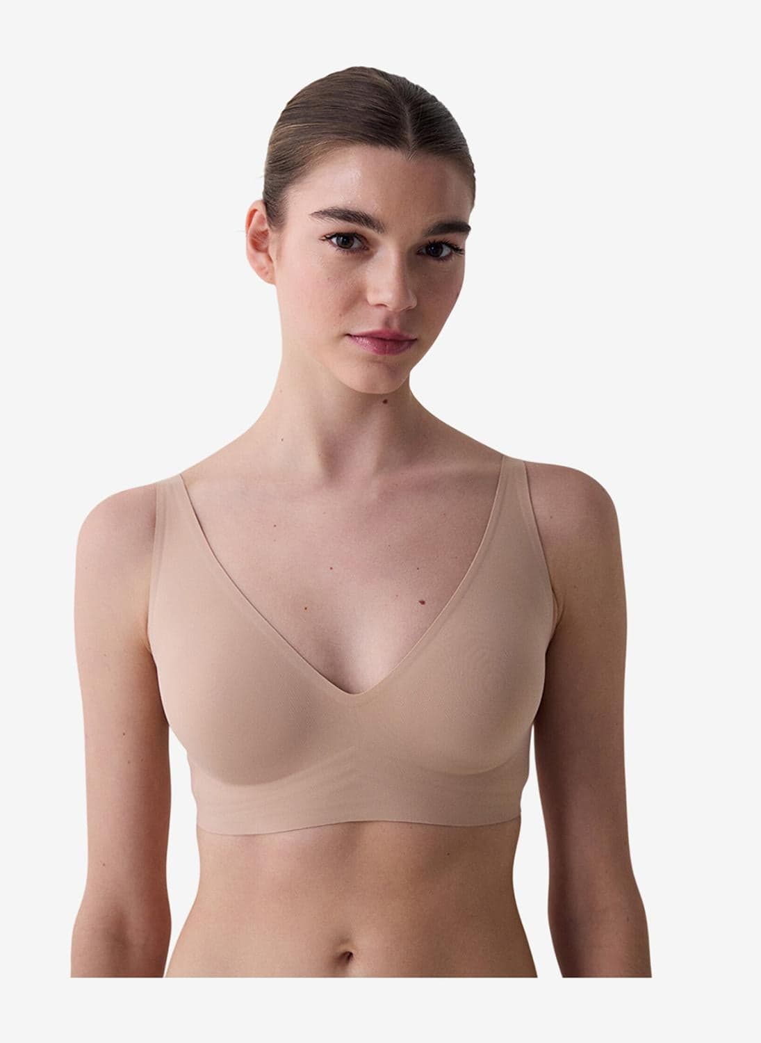 Women Nude Beige Lifting Wireless Bra