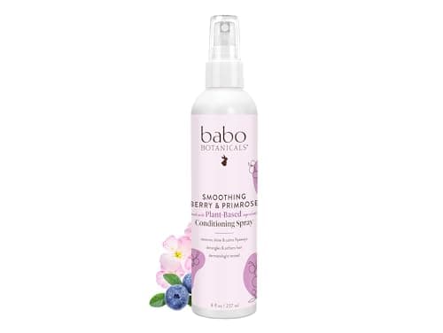 Babo Botanicals Smoothing Berry Conditioning Spray Detangling Nourishing Eliminates Frizz Prevents Static Evening Primrose Oil NonAerosol For all ages Light Berry Fragrance