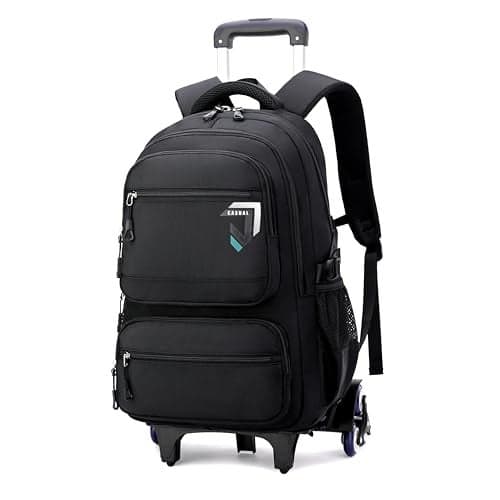 Rolling Backpack for Boys Backpack with Wheels for Kids Roller Laptop School Bag Trolley Bookbag