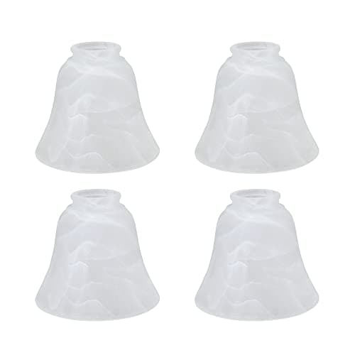 Aspen Creative 230274A Transitional Alabaster Bell Shape Ceiling Fan Glass Shade218FitterSize538D x 434H4PcsPack