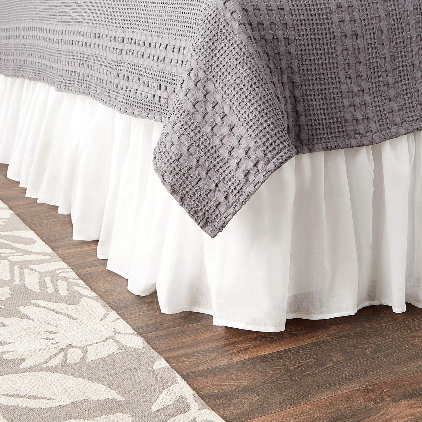 Greenland Home Cotton Voile Dust Ruffle 18inch L White