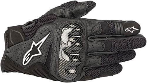 Alpinestars SMX1 Air V2 Gloves Short Cuff Fit Leather and Mesh Construction CECertified Ergonomic Protection Summer Riding Glove 2XL Black