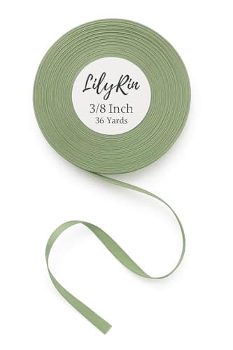 Sage Green Ribbon 38 Inches 36 Yards Satin Roll Perfect for Art Wedding Wreath Baby Shower Packing Birthday DIY Hair Accessories Scrapbooking Wrapping Christmas Other Projects Pale Color
