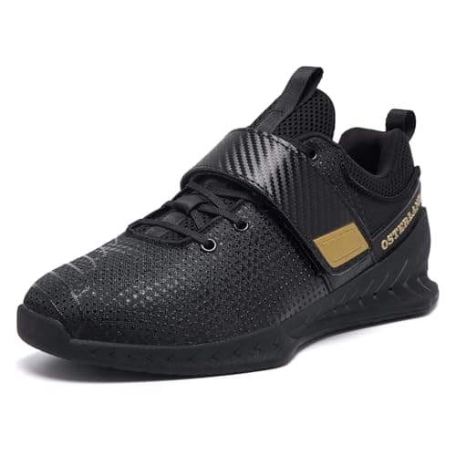 Osterland Weightlifting Shoes: High-Performance Footwear for Gym Powerlifting, Specifically Designed for Heavy Lifting, Deadlifting, Weight Training, Squat Shoes for Men Women Black/Gold