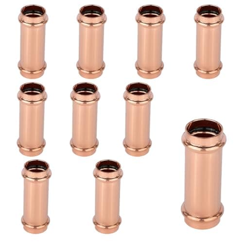 Pack of 10 EFIELD 12 x 12 Copper Press Fit Extended Coupling Fittings No StopPRESS028