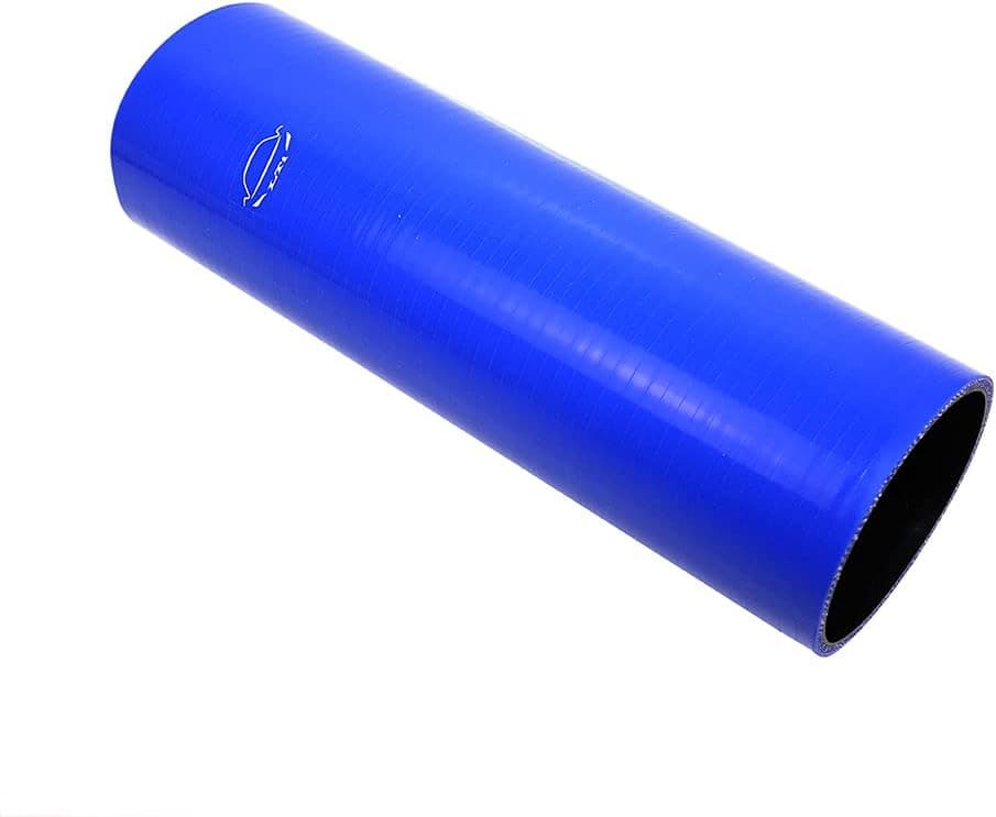 TenkeAuto 12" Long High Performance 4-Ply Reinforced 3.5" ID Straight Coupler Silicone Hose (Blue)