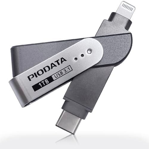 PioData iXflash 1 TB MFi Certified Lightning & USB Type C Flash Pen Drive for iPhone/iPad/Mac/PC External Storage Memory Photo Stick