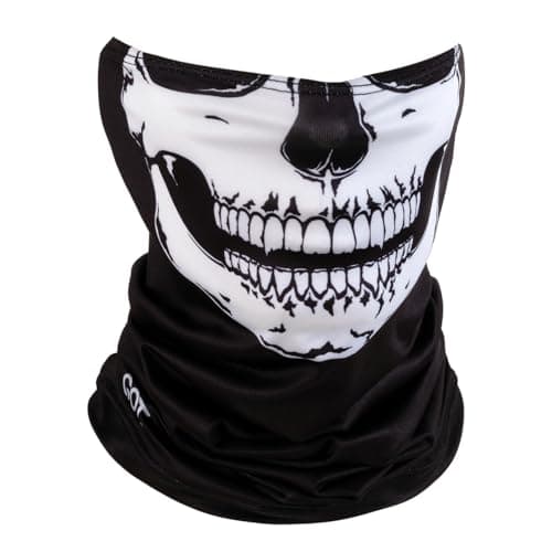 GOT Sports UPF 50+ Fishing Neck Gaiter - UV Face Mask Sun Protection for Men & Women - Camo SPF Face Cover Gator - Fishing, Hunting, Hiking (Skull)