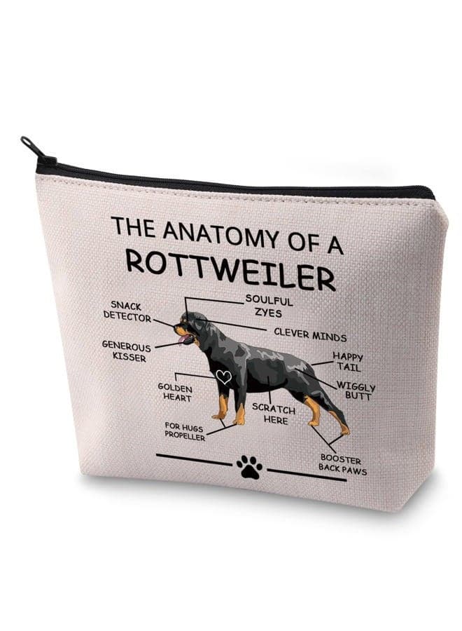 Funny Rottweiler Dog Lovers Gifts The Anatomy of A Rottweiler Cosmetic Bags Rottweiler Veterinary Mom Travel Toiletry Bags(Rottweiler