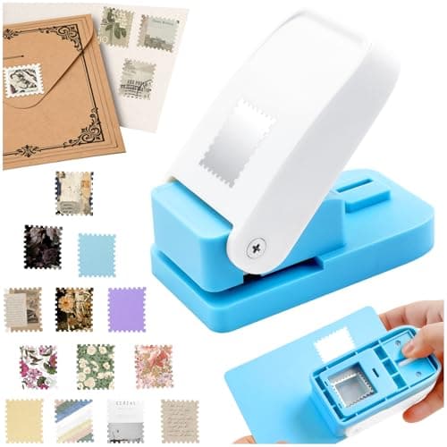 Estedro Stamp Puncher 1x08inch Postage Stamp Punch for Paper Crafts Stamp Hole Puncher Stamp Cutter Rectangle Lever Action Paper Punches for Scrapbooking DIY Card Making Arts Crafts Supplies