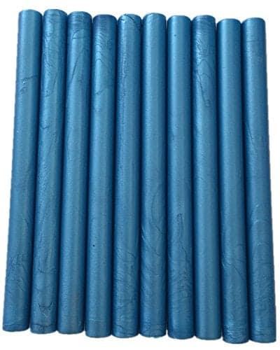 XICHEN®10PCS Vintage Sealing Glue Gun Sealing Wax Wax Sticks Wax Seal Supplies a Variety of Colors (Azure)