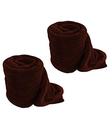 Goyal's ® Single Fleece Blanket Coffee Set of 2