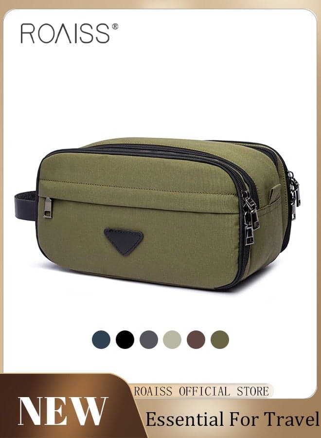 Travel Portable Toiletry Bag Outdoor Water Resistant Hanging Dopp Kit Small Tool Bag Travel Accessories Cosmetic Case Gifts for Men Army Green