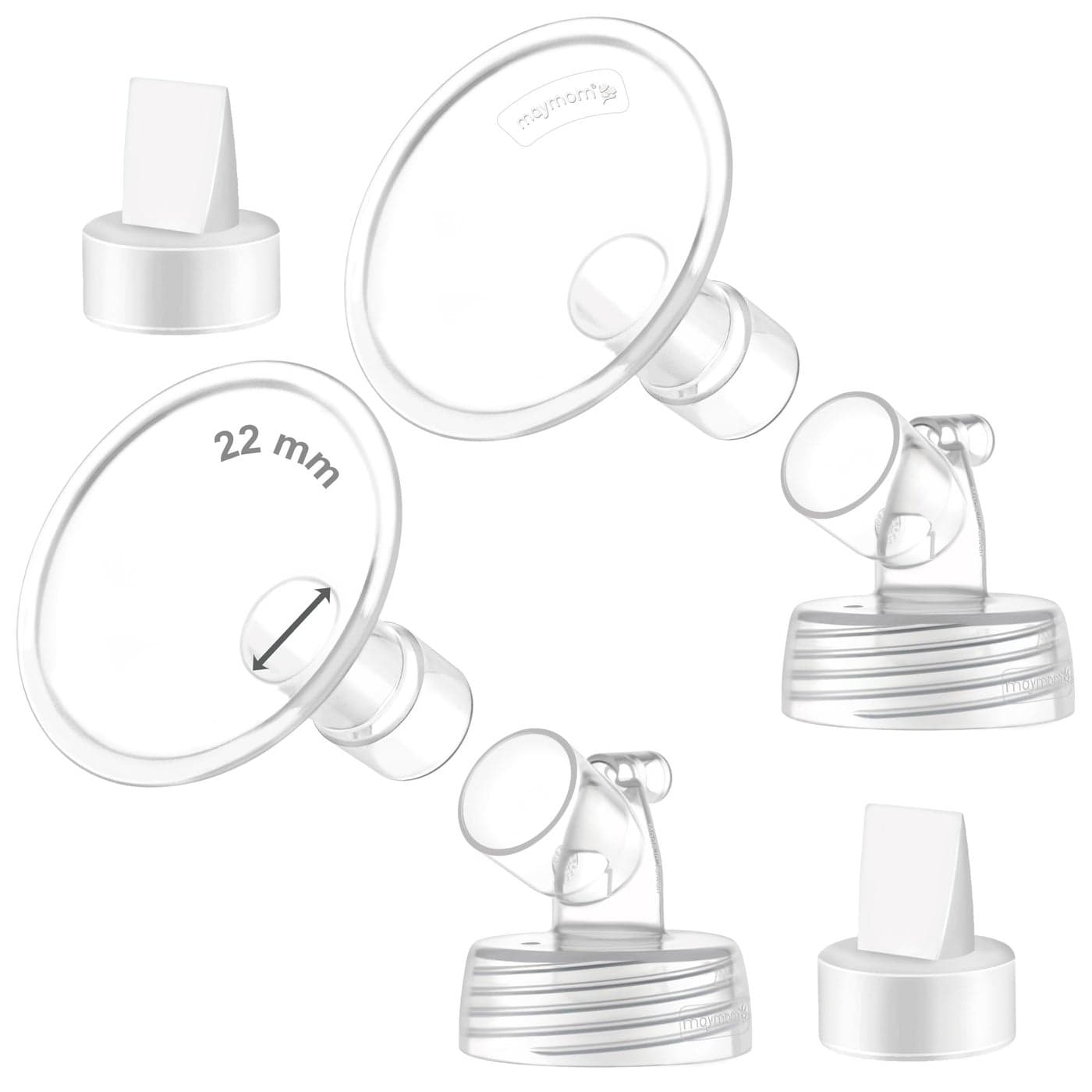 2X 22 mm Maymom TwoPiece Wide Neck Pump Parts Compatible with Spectra S1Spectra S2 Pumps and 2 Valves Incl Wide Mouth Flanges Not Original Spectra Flange 22mm Flange with Valve