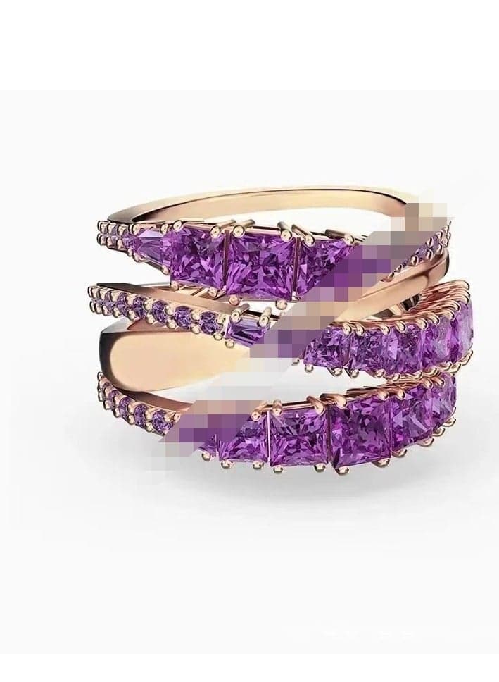 Elemental Crystal Spiral Interlocking Ring