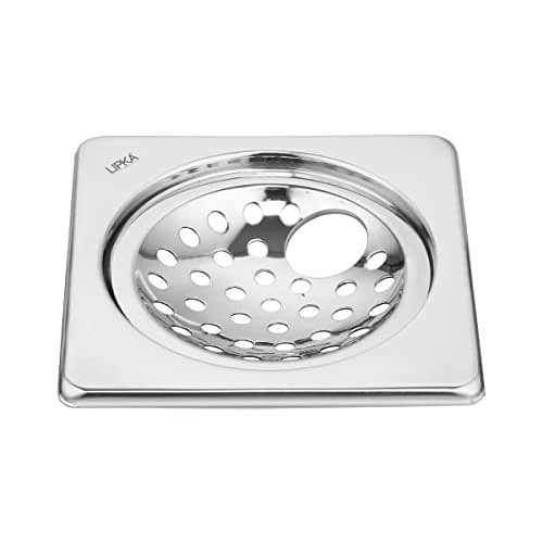 LIPKA Eon Square Floor Drain |Premium Stainless Steel |6 x 6 Inches| with Hole|