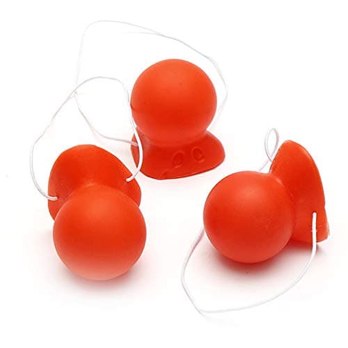 3Pcs Red Honking Squeaking Clown Nose Rubber Clown Nose with Elastic for Adults Halloween Cosplay Christmas Costume Party Accessories