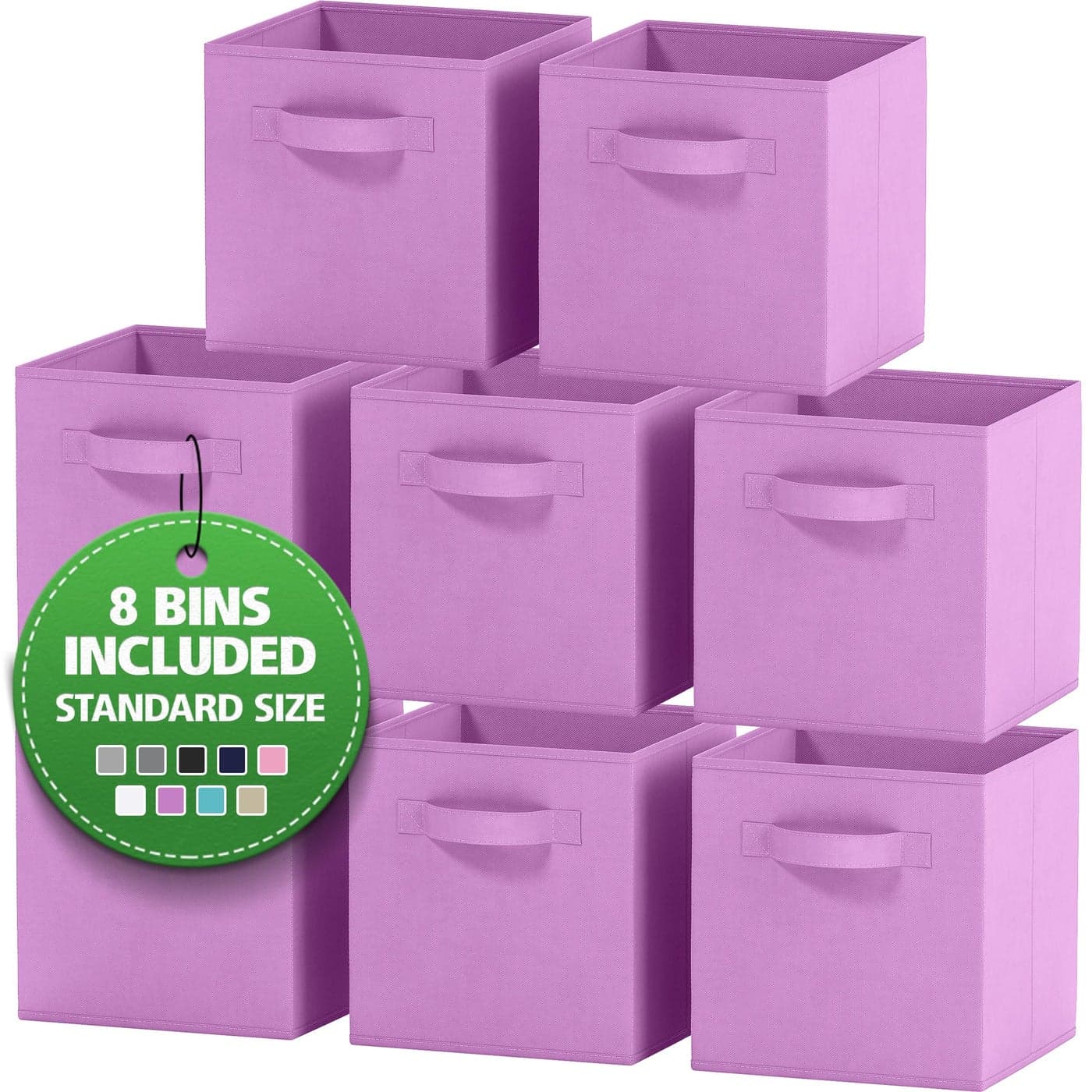 Fabric Storage Cubes for Cube Organizer 8 Pack Heavy Duty Purple Storage Bins 11 Inch Cube Storage Bin Use As A Clothes Storage Box In Closet Baskets For Shelves or Cubbies Storage Organizer