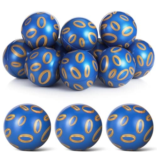Civaner 12 Pcs Gold Ring Birthday Party Favor 15 Mini Foam Ball Game Toys for Birthday Decorations Supplies Halloween Goodie Bags Christmas Stocking Stuffers Valentines Gifts