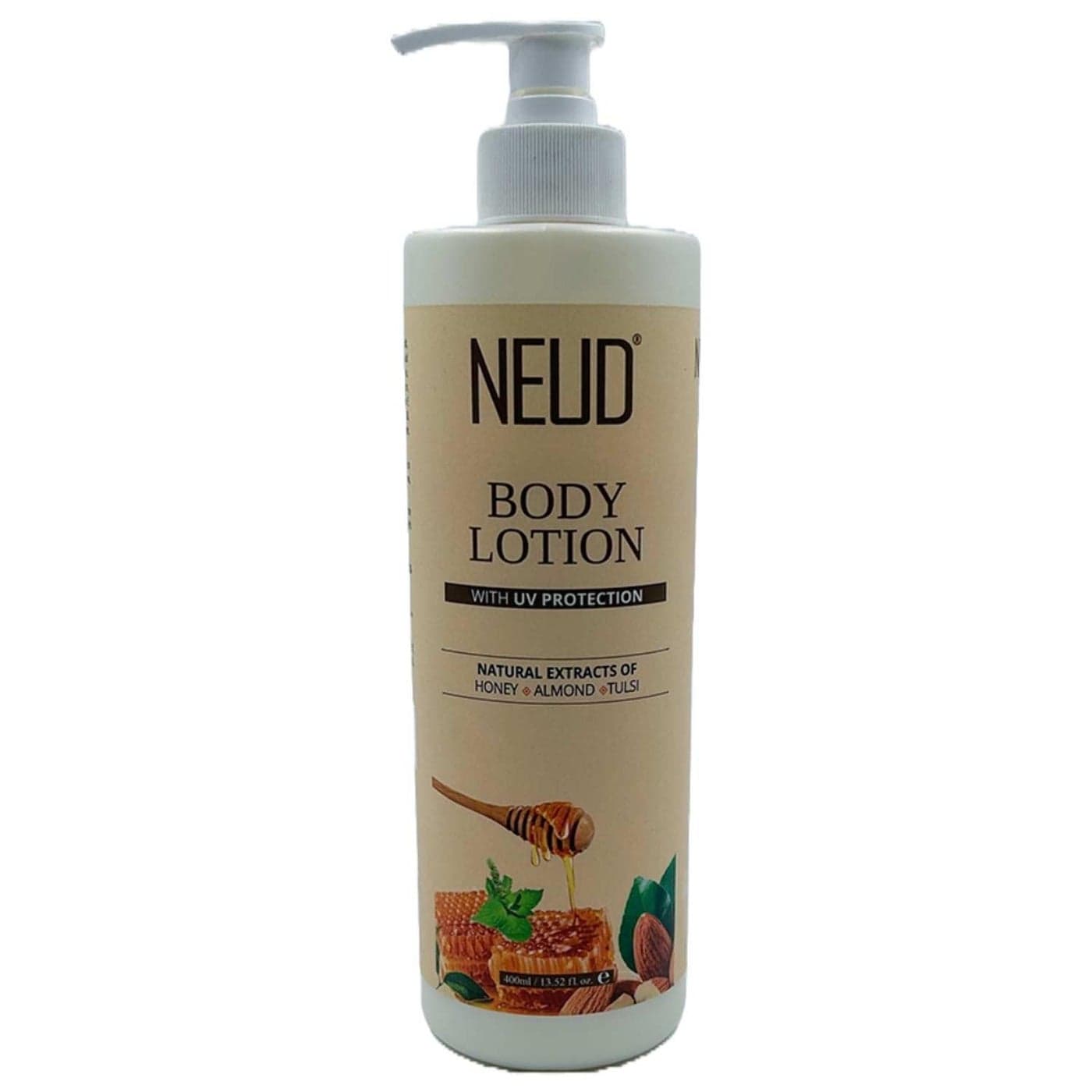 NEUD Body Lotion with Natural Extracts of Honey Alomd and Tulsi for Men and Women 1 Pack 400ml