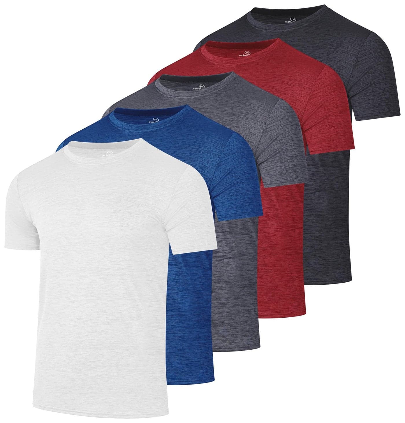 Real Essentials 5 Pack Youth DryFit Wicking Active Athletic Performance Short Sleeve TShirt Boys Girls ShirtsSet 2Medium 810