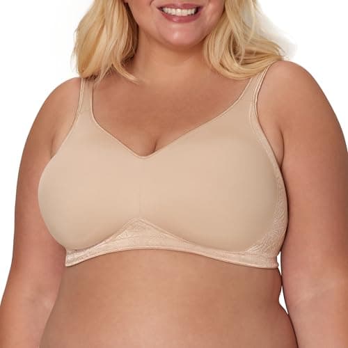 PLAYTEX Womens 18 Hour Side & Back Smoothing Wireless Bra, Cool Comfort Wire-free Single Or 2-pack Bras, Nude, 44C US