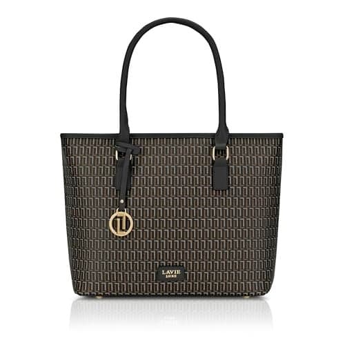 Lavie Luxe Women's Sherry25 Pro Monogram Laptop Handbag | Fits Upto 15 Inch Laptop | Laptop Bag for Work | Ladies Purse | Stylish Shoulder Bag | Gift For Women