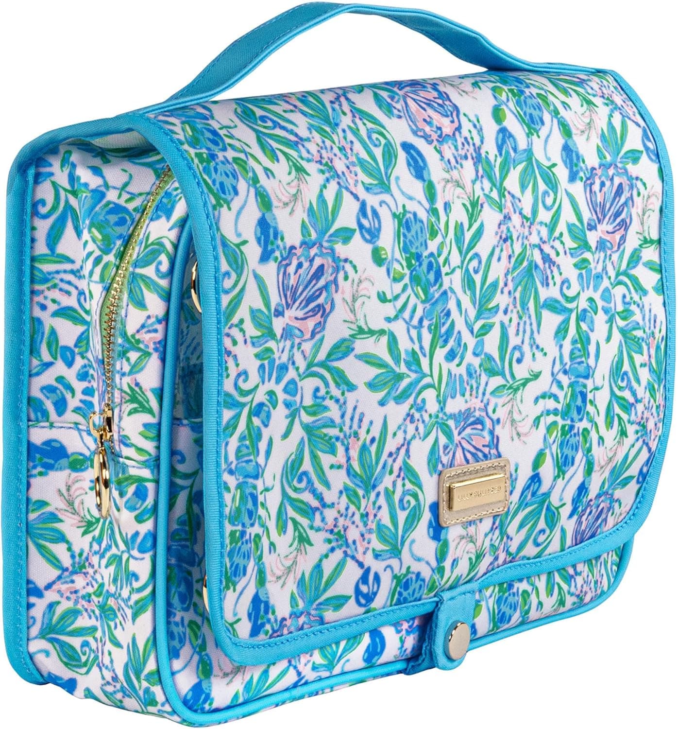 Lilly Pulitzer Travel Toiletry Bag with Handle, Pockets, and Zipper, Hanging Travel Organizer for Makeup and Toiletries, Just a Pinch