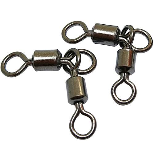 unclesportinfof 50PCS 3 Way Swivels Fishing,Heavy Duty Crane Swivel Fishing Slid 3-Way T Turn Swivel for Typing Double Drop Rigs for Fresh and Saltwater (1/0x1#-Length/Rated:0.94"/94LB)
