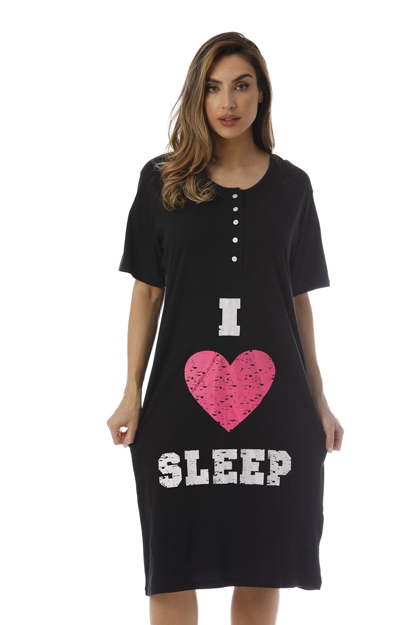4361-110-3X Just Love Short Sleeve Nightgown / Sleep Dress for Women / Sleepwea,Black - I Heart Slee,3X Plus