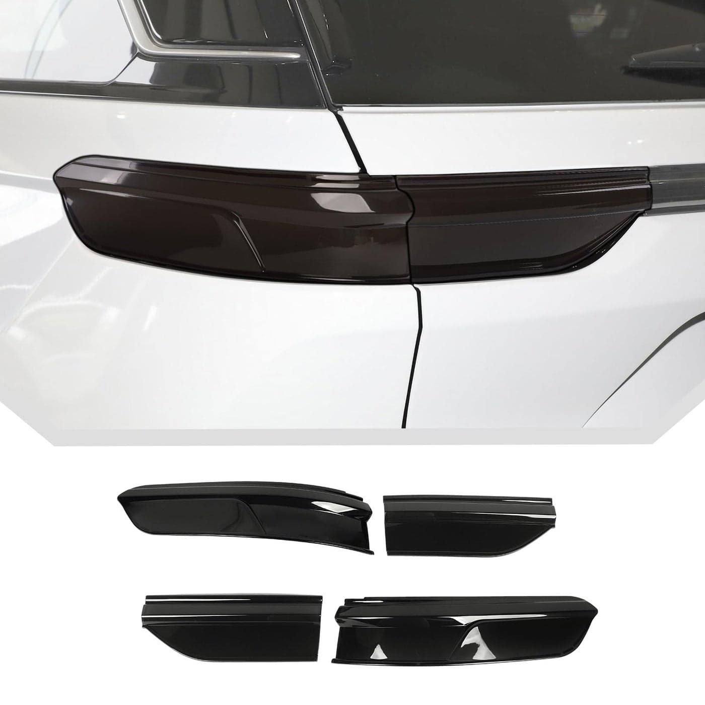 JeCar Smoked Tail Light Cover Trim Guards for 20212024 Jeep Grand Cherokee