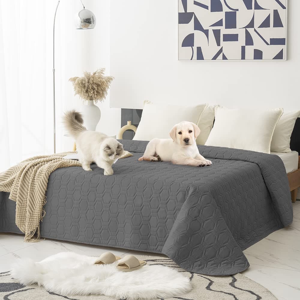 Tcksstex Waterproof and NonSlip Dog Bed Cover and Pet Blanket Sofa Pet Bed Mat car Incontinence Mattress Protectors Furniture Couch Cover for Most Cats Dogs Pets82x102Dark Grey