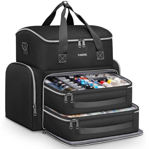 YOREPEK Tattoo Travel Case Waterproof Tattoo Bag with 2 Removable Organizer Pouches Adjustable Dividers Tattoo Carrying Case for Equipment Supplies Stencil Printer Artist Gifts