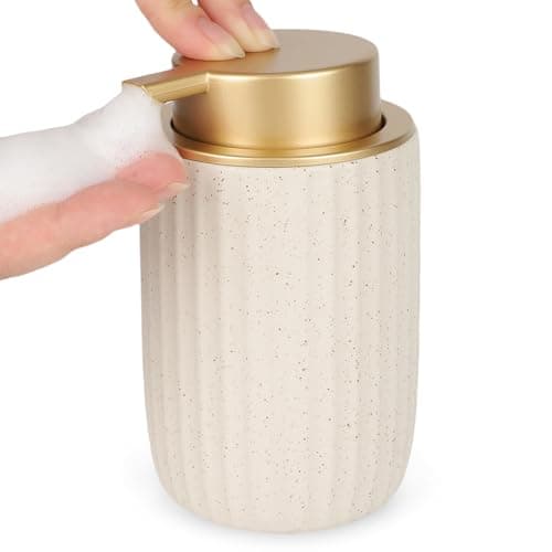 Segbeauty Foam Soap Dispenser Refillable 108oz Ceramic Foaming Hand Wash Dispenser 320ml Empty Bathroom Shower Shampoo Body Wash Dispensing Bottle Press Dish Soap Foaming Pump Bottle for Kitchen