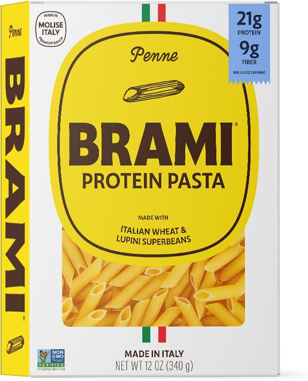 Brami High Protein Penne Pasta - Made with Semolina Wheat & Lupini Beans, 12 Ounce