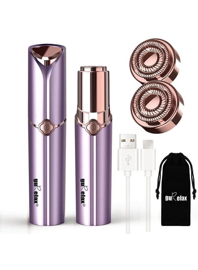 Facial Hair Removal for Women, Electric Painless Facial Hair Remover for Face, Lip, Chin with 2 x Replacement Heads