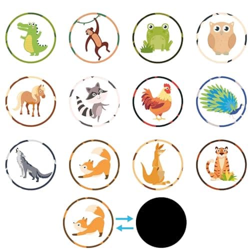24pcs Potty Training Seat Magic Sticker, Reusable Potty Training Stickers Potty Stickers Training Toilet Stickers Color Changing Pee Stickers for Boys Kids (Wildlife)