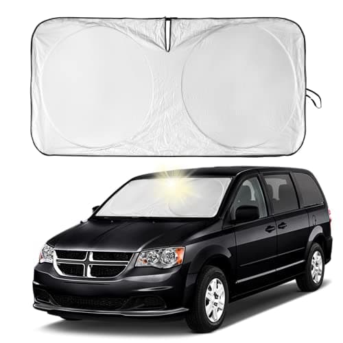 for Dodge Caravan 2006-2024 Front Windshield Sun Shade Sunshade-for Dodge Promaster 2014-2023 Windshield Cover, for Grand Caravan 2022 Reflective Protector Sun Visor Car Accessories(63" X 39.4")