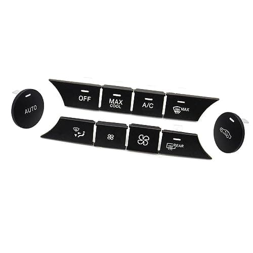 Goodithy Center Console Air Conditioning Button Cover AC Climate Control Button Cover Kit Replacement for Mercedes Benz C GLK Class W204 X204 C180 C200 C300 2010 2011 2012 2013 2014 2015(Model D Set)