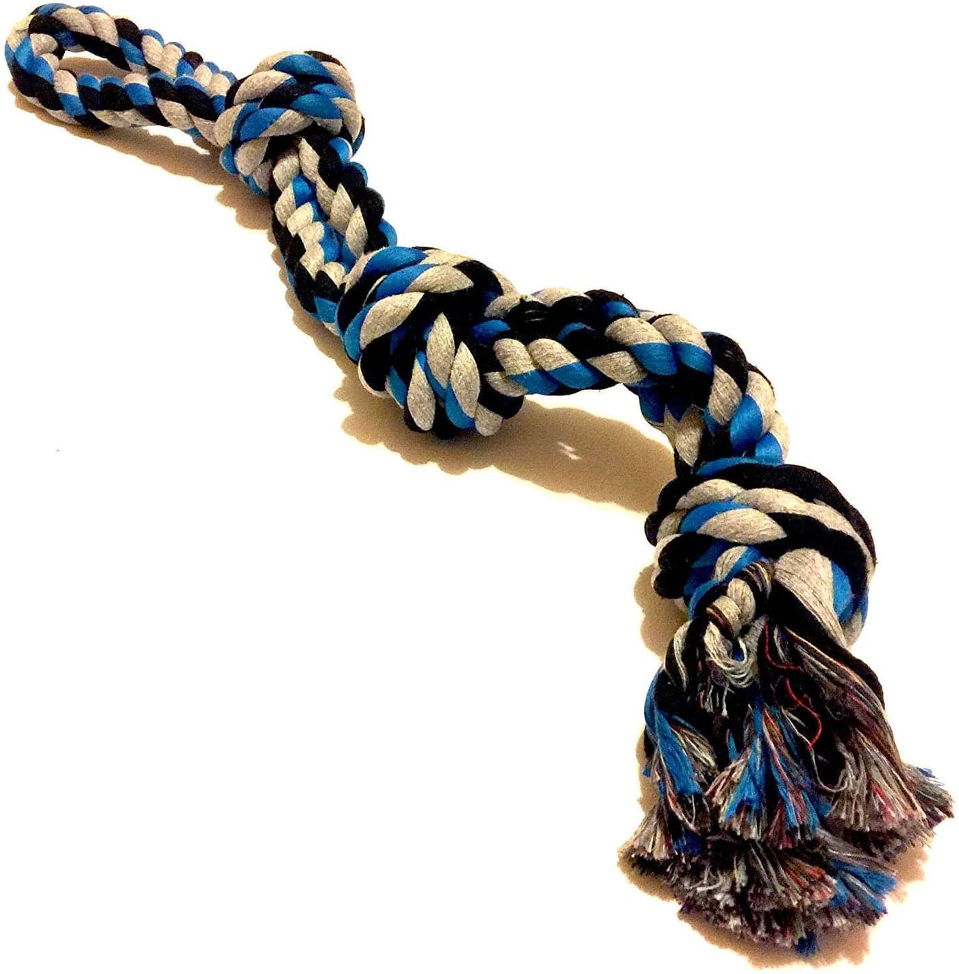 BLACK DOG Strong, Sturdy, Heavy Duty Rope Toy for Aggressive Chewers and Big Dogs (24 Inch Long, XL Size, Colour May Vary)