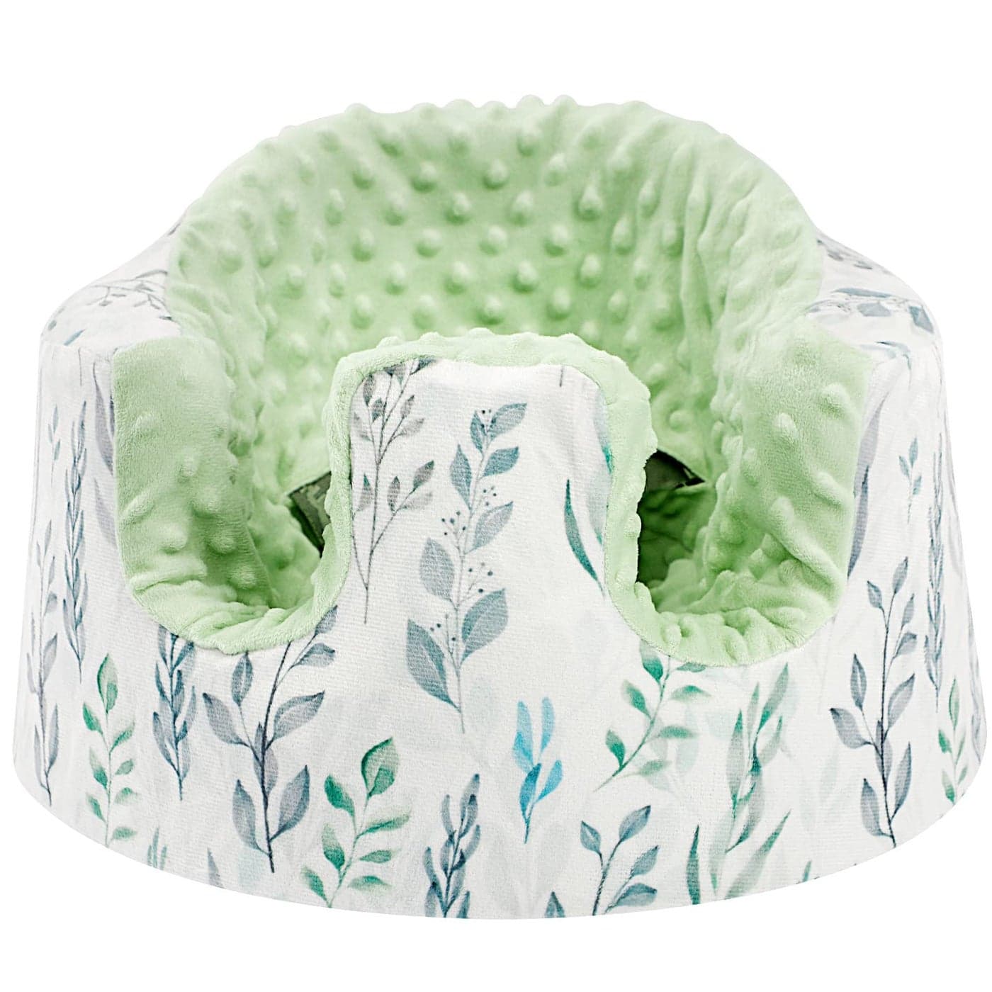DILIMI Minky Seat Cover Compatible with Bumbo Seat Removable Ultra Soft Comfortable Warm Seat Slipcover for Baby Girl and Boy Green Leaf