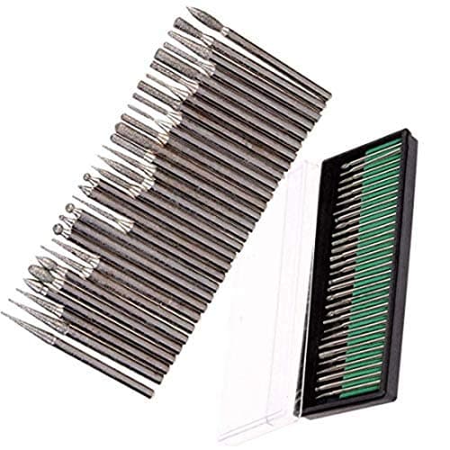 DIY Crafts 30 Pieces Rotary Tool Bits – Diamond Tipped Deburring and Engraving Set – For a Range of Surfaces in a Variety of Sizes (Shape No # 1, Diamond Burr)